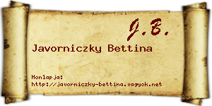 Javorniczky Bettina névjegykártya