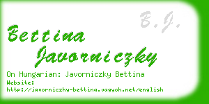 bettina javorniczky business card